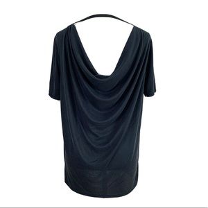 Green Envelope Draped Back Tee Large Short Sleeve